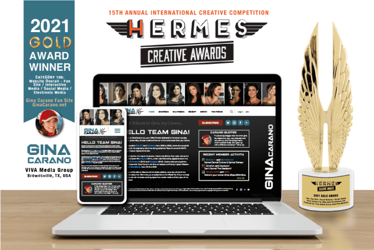 GinaCarano.net Wins Gold Hermes Digital Website Creative Award! Viva Gina Carano!